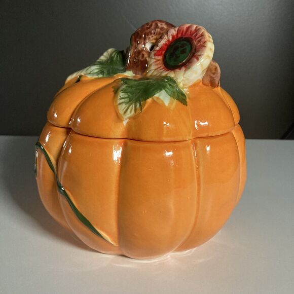 Royal Norfolk Greenbrier International Ceramic Pumpkin with removable lid • EUC - Picture 3 of 8